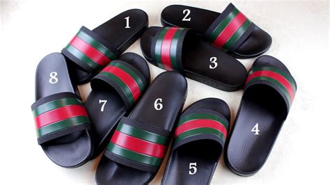 fake gucci flip flops vs real|gucci slides are they real.